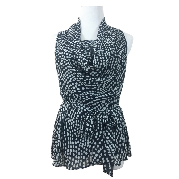 𝅺Polka Dot Tie Waist Blouse - Picture 1 of 4
